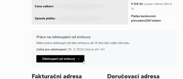 tlačítko pro odstoupení od smlouvy