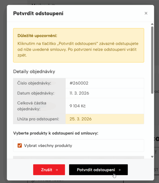 odstoupení od smlouvy